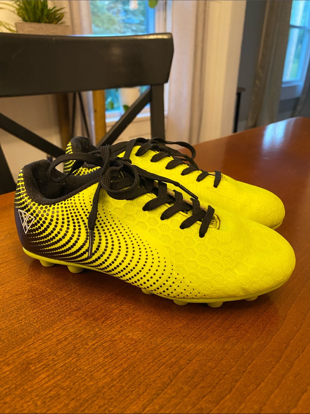 Kids Soccer Cleats - Neon Green with Black Accents
